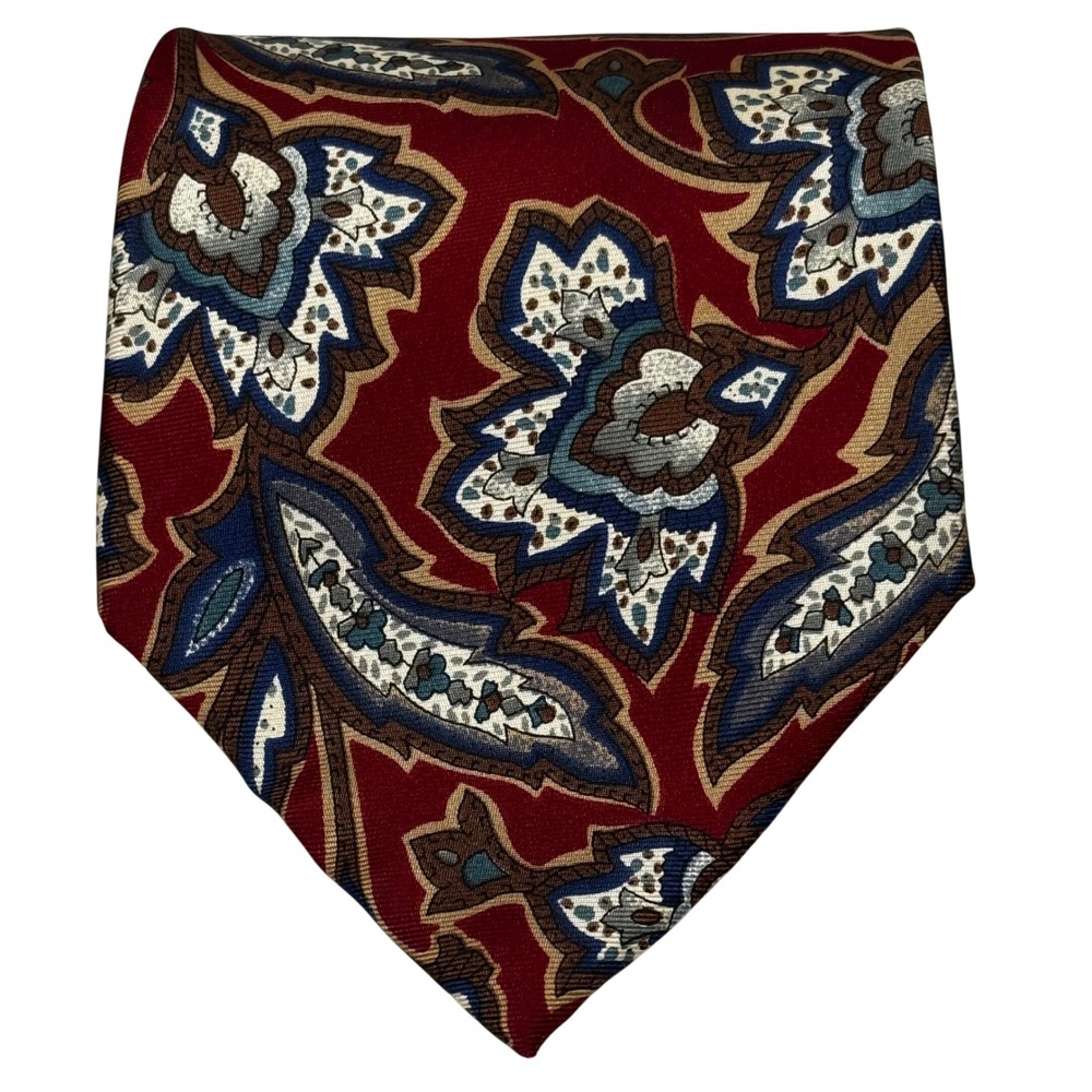 Christian Dior‎ Monsieur Red Paisley 100% Silk Men's Necktie Tie 3.75" Formal